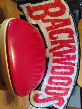 Red And White Backwoods Rug